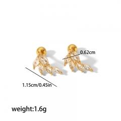Gold Stud Earrings Gold Plated Stainless Steel Jewelry ES-2783