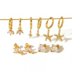Women Jewelry Stainless Steel Gold drop Earrings ES-2849