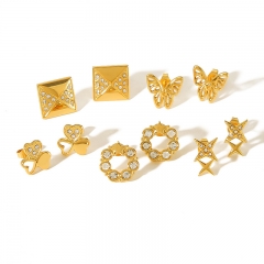 Women Jewelry Stainless Steel Gold drop Earrings ES-2818