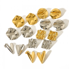 Women Jewelry Stainless Steel Gold Stud Earrings ES-2845-2848