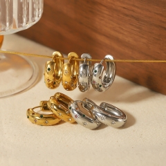 Women Jewelry Stainless Steel Gold Hoop Earrings ES-2806