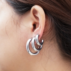 stainless steel hypoallergenic chunky hoop earrings for women  ES-2987A