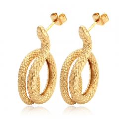 stainless steel gold plated women luxury statement earrings   ES-2920G