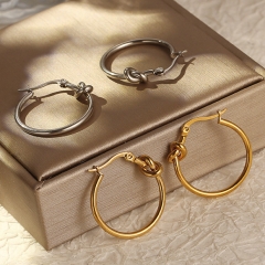 stainless steel gold plated women luxury statement earrings   ES-2958