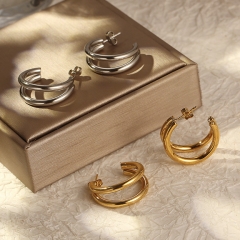 stainless steel hypoallergenic chunky hoop earrings for women  ES-2968