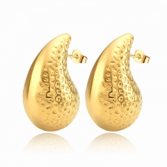 stainless steel gold plated women luxury statement earrings   ES-2943G