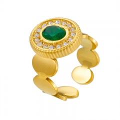 stainless steel Rhinestone gold finger rings for women   RS-1614