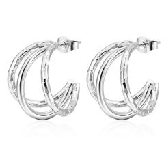 stainless steel hypoallergenic chunky hoop earrings for women  ES-2994S