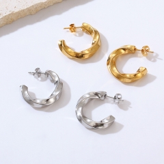 stainless steel hypoallergenic chunky hoop earrings for women  ES-2993