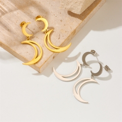 stainless steel gold plated women luxury statement earrings   ES-3560