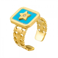 stainless steel Rhinestone gold finger rings for women   RS-1615