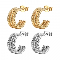 stainless steel gold plated women luxury statement earrings   ES-2960