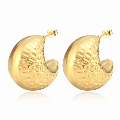 stainless steel gold plated women luxury statement earrings   ES-2951G