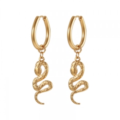 stainless steel gold plated women luxury statement earrings   ES-2918G