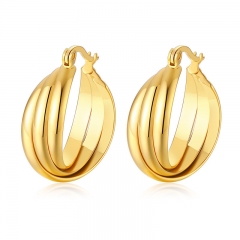 stainless steel hypoallergenic chunky hoop earrings for women  ES-2967G