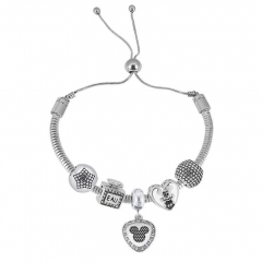 Stainless Steel Adjustable Snake Chain Bracelet with charms  CL5002