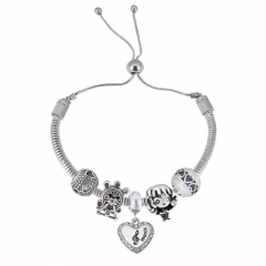 Stainless Steel Adjustable Snake Chain Bracelet with charms  CL5022
