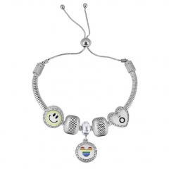Stainless Steel Adjustable Snake Chain Bracelet with charms  CL5070
