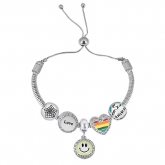 Stainless Steel Adjustable Snake Chain Bracelet with charms  CL5072