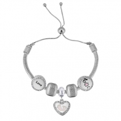 Stainless Steel Adjustable Snake Chain Bracelet with charms  CL5046