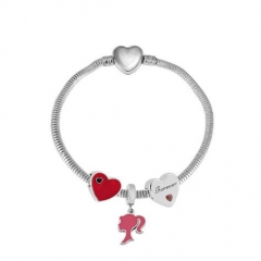 Stainless Steel Heart Women charms Bracelet  XK3631