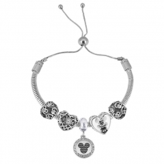 Stainless Steel Adjustable Snake Chain Bracelet with charms  CL5054