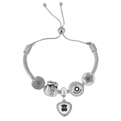 Stainless Steel Adjustable Snake Chain Bracelet with charms  CL5018