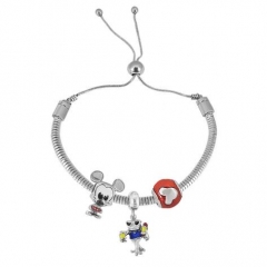 Stainless Steel Adjustable Snake Chain Bracelet with charms  CL3237