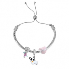 Stainless Steel Adjustable Snake Chain Bracelet with charms  CL3220