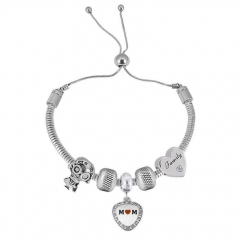Stainless Steel Adjustable Snake Chain Bracelet with charms  CL5011