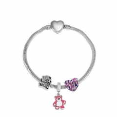 Stainless Steel Heart Women charms Bracelet  XK3639