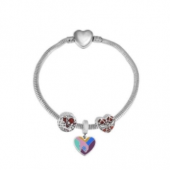 Stainless Steel Heart Women charms Bracelet  XK3634