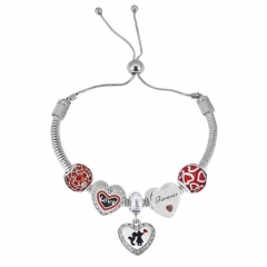 Stainless Steel Adjustable Snake Chain Bracelet with charms  CL5045