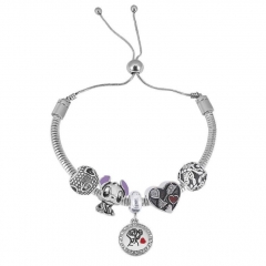 Stainless Steel Adjustable Snake Chain Bracelet with charms  CL5057