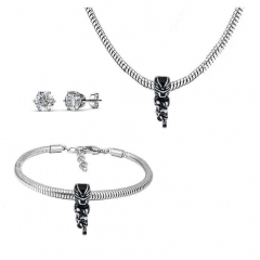 Stainless Steel Charm Necklace Bracelet Earring Jewelry Set PDS277