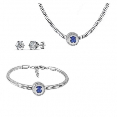 Stainless Steel Charm Necklace Bracelet Earring Jewelry Set PDS262