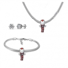 Stainless Steel Charm Necklace Bracelet Earring Jewelry Set PDS278