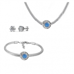 Stainless Steel Charm Necklace Bracelet Earring Jewelry Set PDS279
