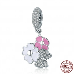 Fashion Authentic 925 Sterling Silver Butterfly Spring Flower Shape Beads fit Charm Bracelets DIY Jewelry Making BSC001 CHARM-0774