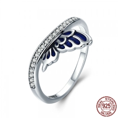 Genuine 100% 925 Sterling Silver Butterfly Fairy Wings Finger Rings for Women Wedding Engagement Jewelry Gift SCR330 RING-0421