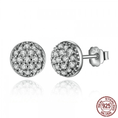 Delicate 100% 925 Sterling Silver Dazzling Droplets, Clear CZ Small Stud Earrings Women Wedding Jewelry Brincos PAS488 EARR-0095