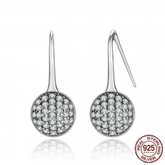 New 925 Sterling Silver Round Dazzling Droplets, Clear CZ Drop Earrings Fashion Jewelry Brincos PAS491 EARR-0097