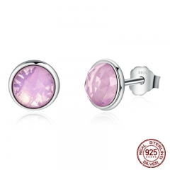 925 Sterling Silver April Birthstone Droplets, Rock Crystal Stud Earrings For Women Fashion Jewelry Brincos PAS499 EARR-0122