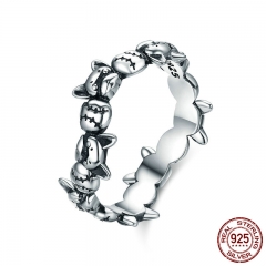 New Collection 925 Sterling Silver Stackable French Bulldog Dog Animal Finger Ring Women Sterling Silver Jewelry SCR356 RING-0414