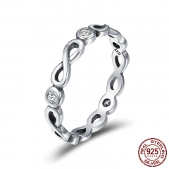 Authentic 100% 925 Sterling Silver Infinity Blessings Endless Love Finger Rings for Women Sterling Silver Jewelry SCR181 RING-0226
