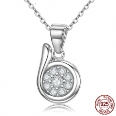 Authentic 925 Sterling Silver Elegant Letter B Shimmering CZ Necklace Women Luxury Sterling Silver Jewelry Gift SCN133 NECK-0085