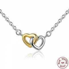 925 Sterling Silver United in Love Silver & Small Chain Necklace & Pendant For Women Sterling-Silver-Jewelry PSN011 NECK-0018