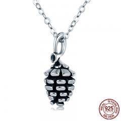 Authentic 925 Sterling Silver Fruit Collection Pinecone Pendant Necklace for Women Sterling Silver Jewelry Gift SCN227 NECK-0157