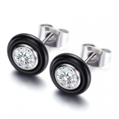 Stainless Steel and Ceramic Earring TES-001B