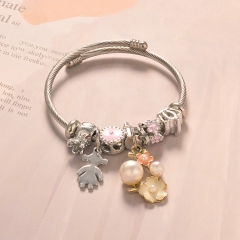 Stainless Steel Bracelet With Alloy Charms BS-1673